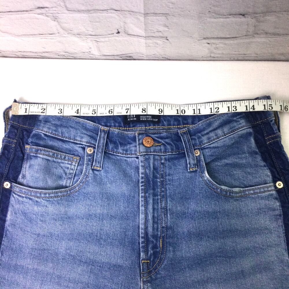 GAP Two-Tone Blue Wide Leg Jeans - Picture 11 of 14